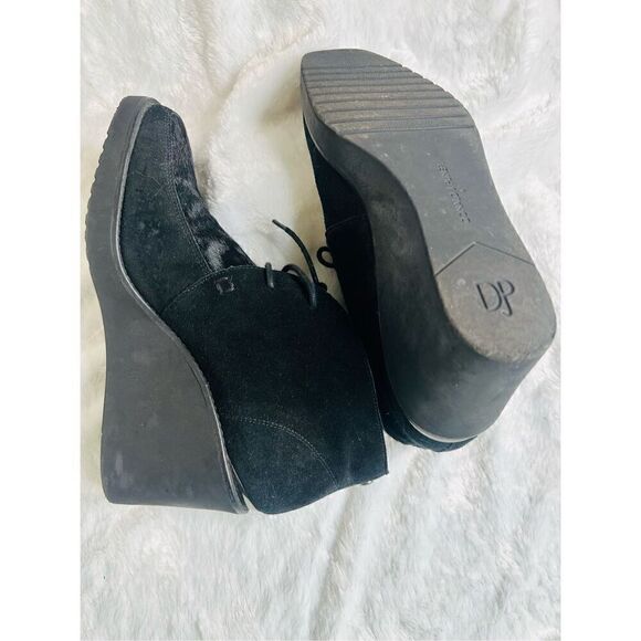 Donald J Pliner Dakota Womens Black Suede calf hair Wedge Ankle Booties Size 9M - Picture 3 of 8